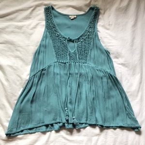 NWOT Flowy Boho Tank Top with Tassels